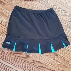 🎾 BOLLÉ Pleated Tennis/Athletic Skort Black/Turquiose - XS 🤾‍♀️